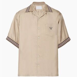 Prada Short Sleeved Silk Twill Shirt Brand New Small